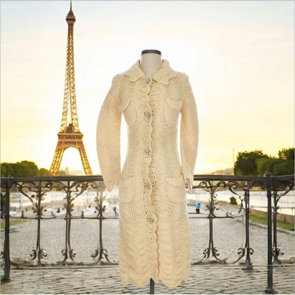 Tracy Reese for Anthropologie Crochet Occasion Cardigan Size M - Picture 3 of 11